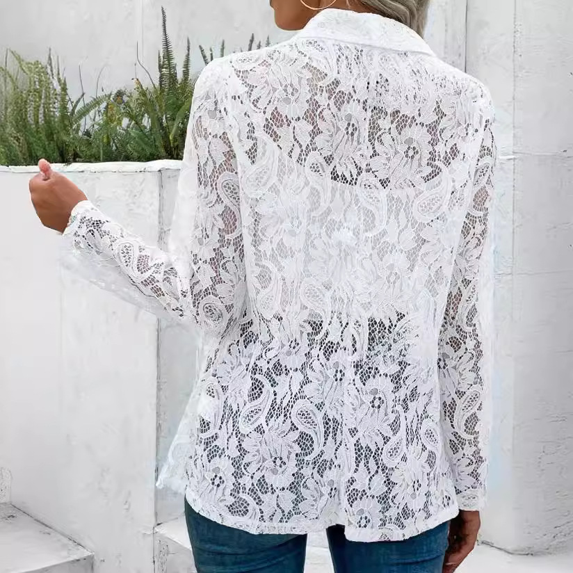 Zomer wit kant uitgehold dames - Blazer Women Oversized recensie en prijs