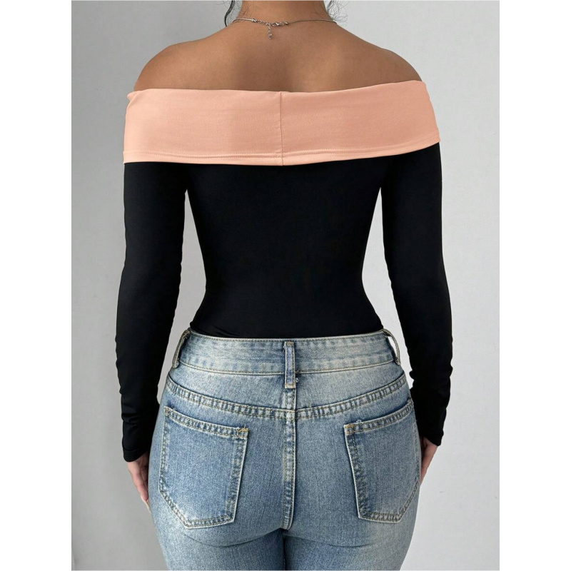 Off-shoulder bodysuit met stri - Women Fashion Wear recensie en prijs